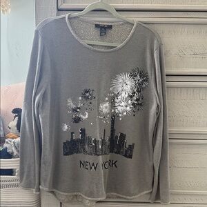 Style & Co. Petite Gray Knit Top